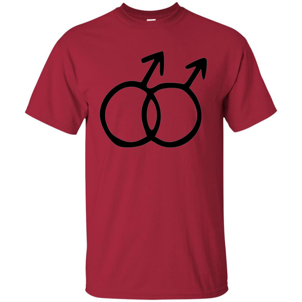 Gay Pride Male Sign T-shirt Simple LGBT Ally Bear Otter T-shirt Cardinal
