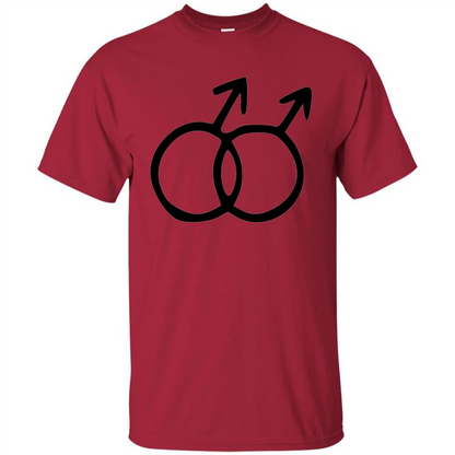 Gay Pride Male Sign T-shirt Simple LGBT Ally Bear Otter T-shirt Cardinal