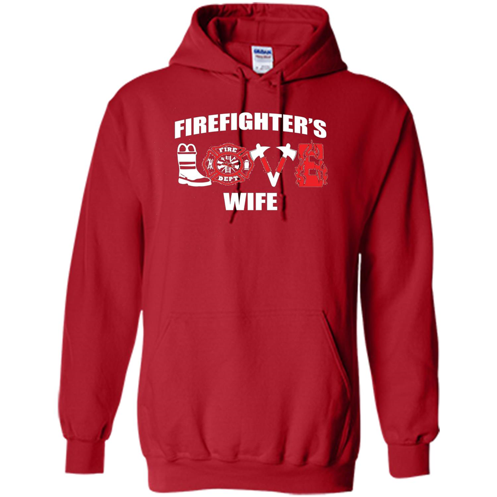 Firefighter Wife Love T-Shirt Red