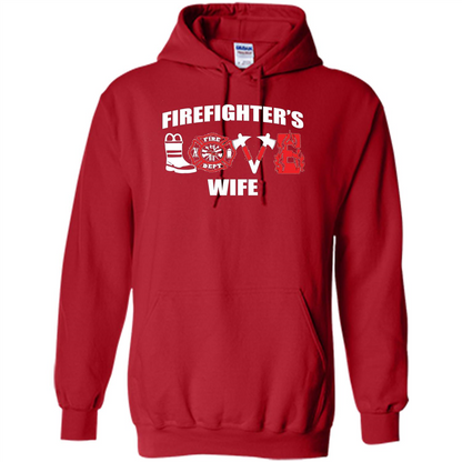 Firefighter Wife Love T-Shirt Red