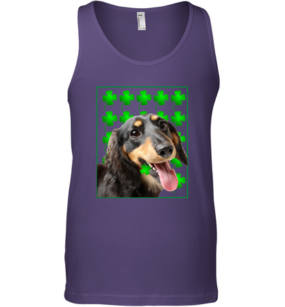 Dachshund With Shamrocks Shirt Tank Top Purple