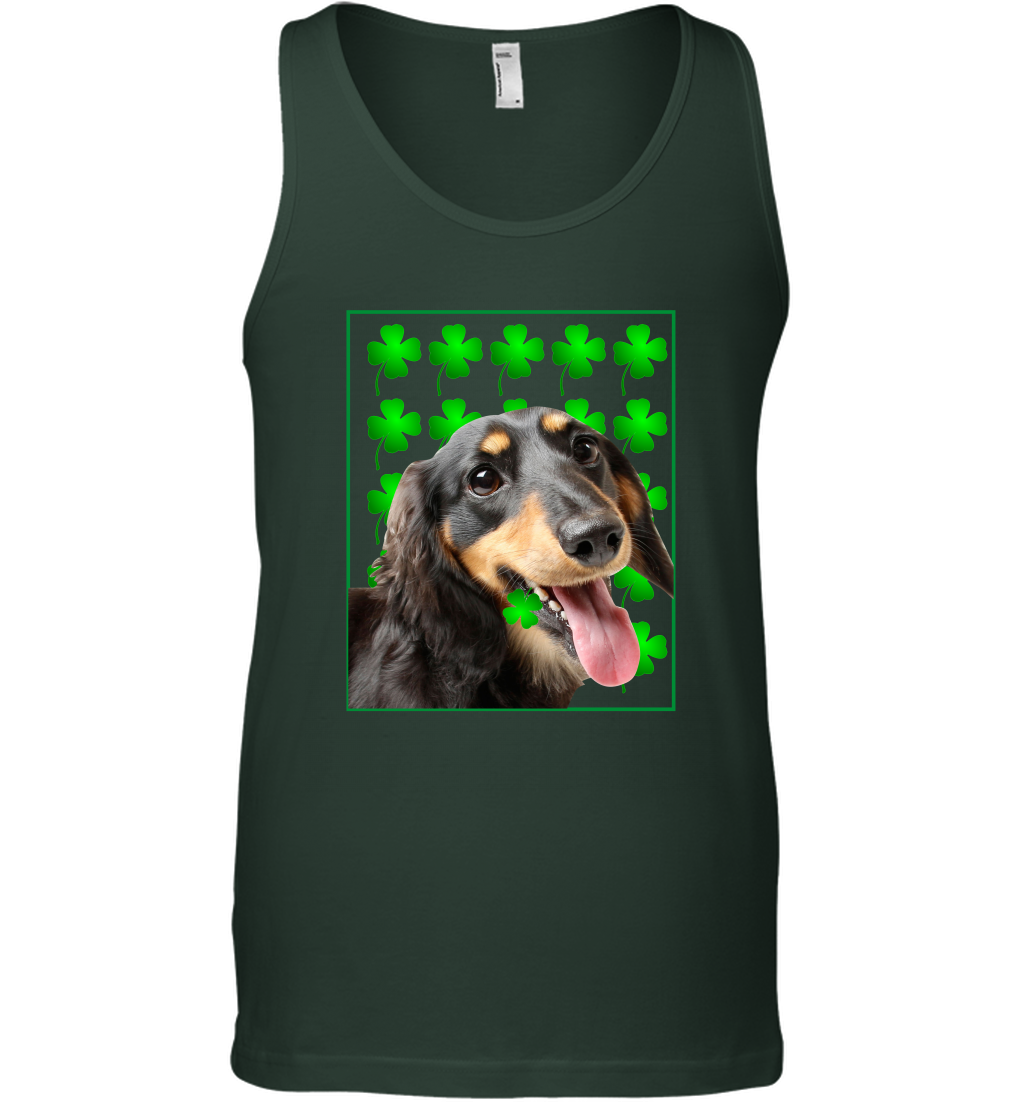 Dachshund With Shamrocks Shirt Tank Top Forest Green