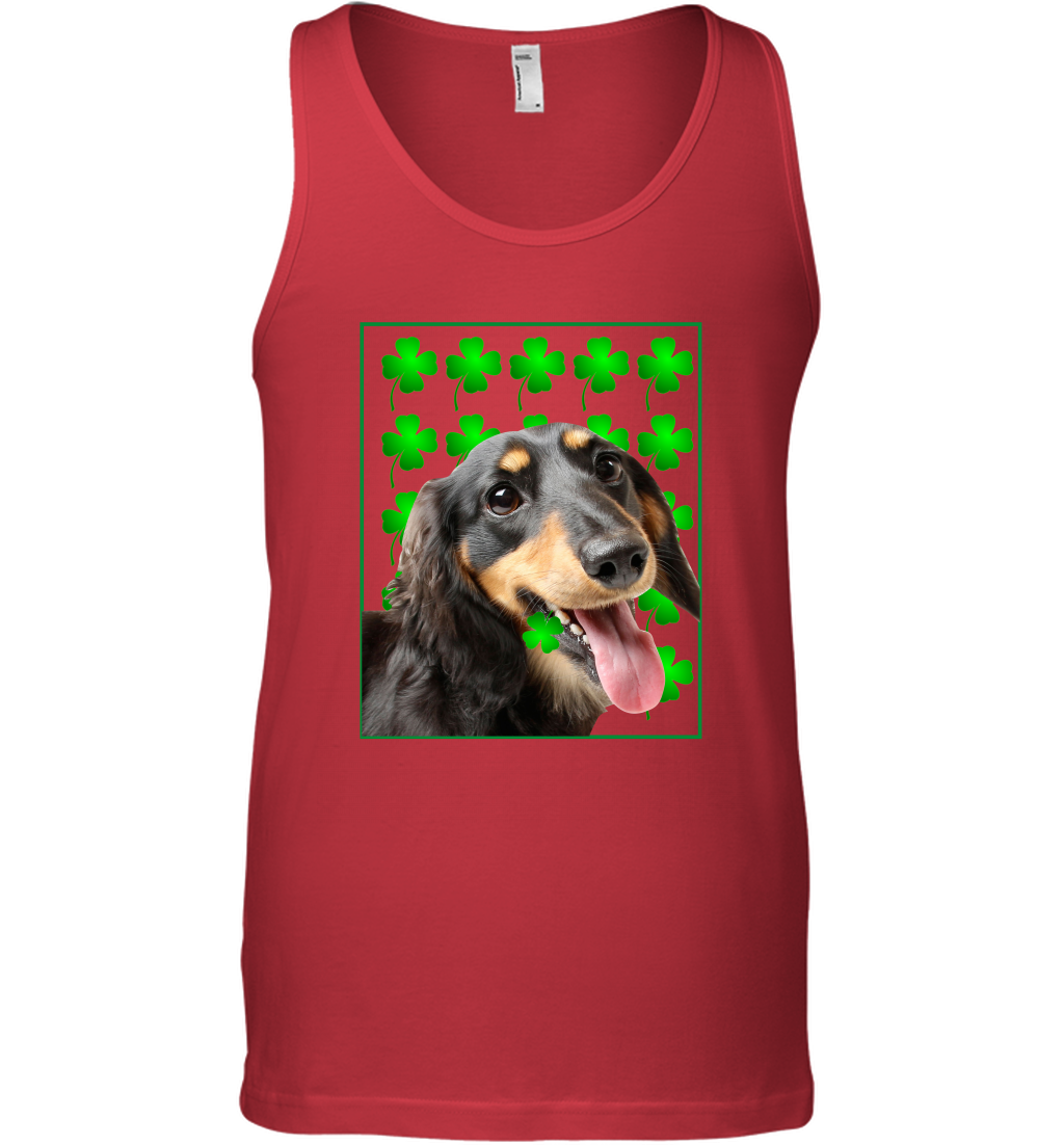 Dachshund With Shamrocks Shirt Tank Top Red