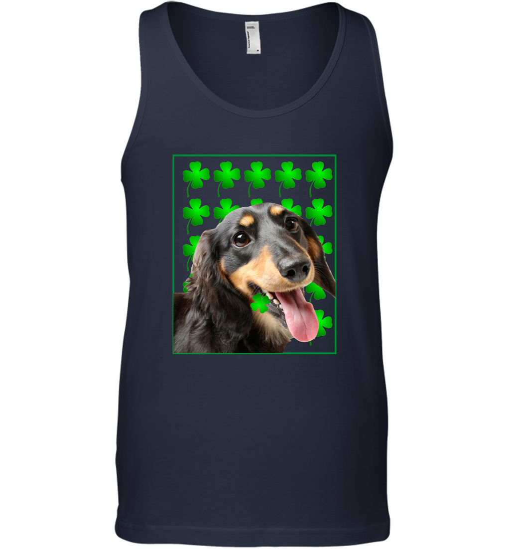 Dachshund With Shamrocks Shirt Tank Top Navy