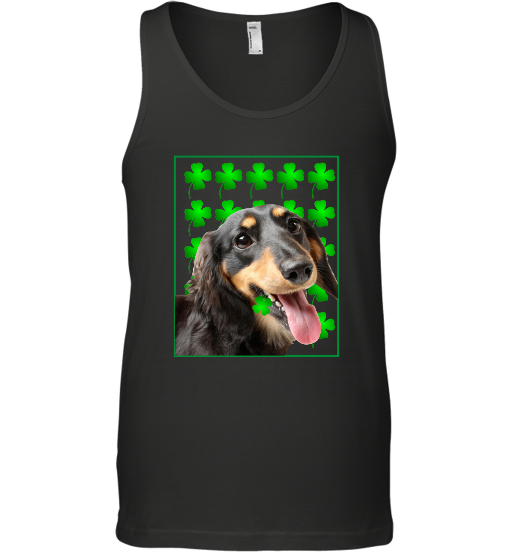 Dachshund With Shamrocks Shirt Tank Top Black