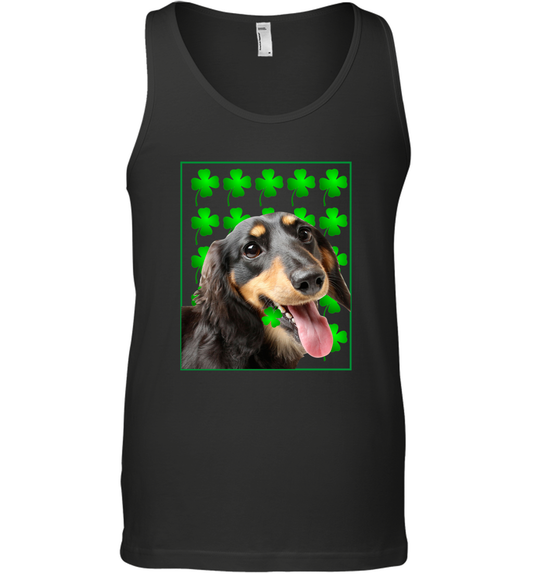 Dachshund With Shamrocks Shirt Tank Top Black