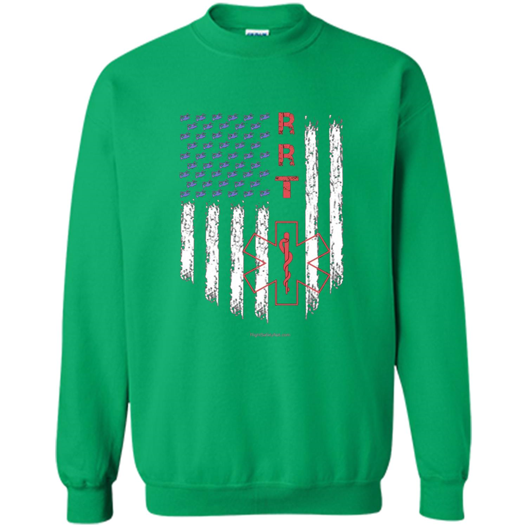 RRT - Respiratory Therapist American Flag T-shirt Irish Green