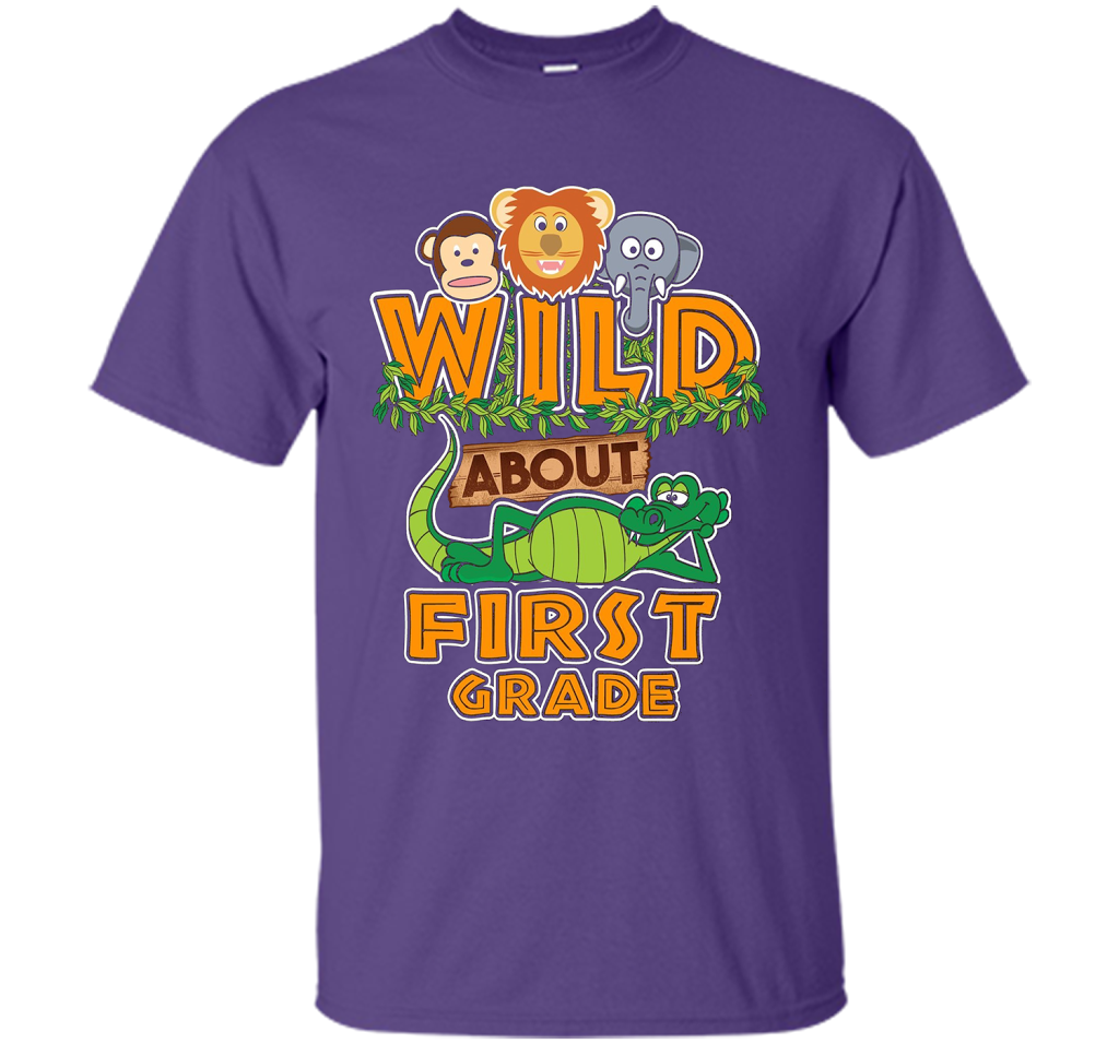 Wild About First Grade T-Shirt t-shirt Purple