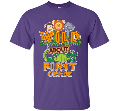 Wild About First Grade T-Shirt t-shirt Purple
