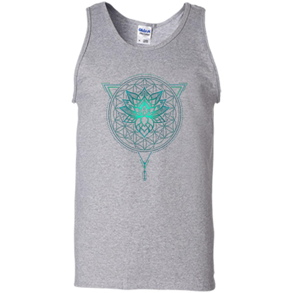 Lotus Flower Of Life T-shirt Mandala in Geometric Triangle Sport Grey