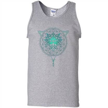 Lotus Flower Of Life T-shirt Mandala in Geometric Triangle Sport Grey