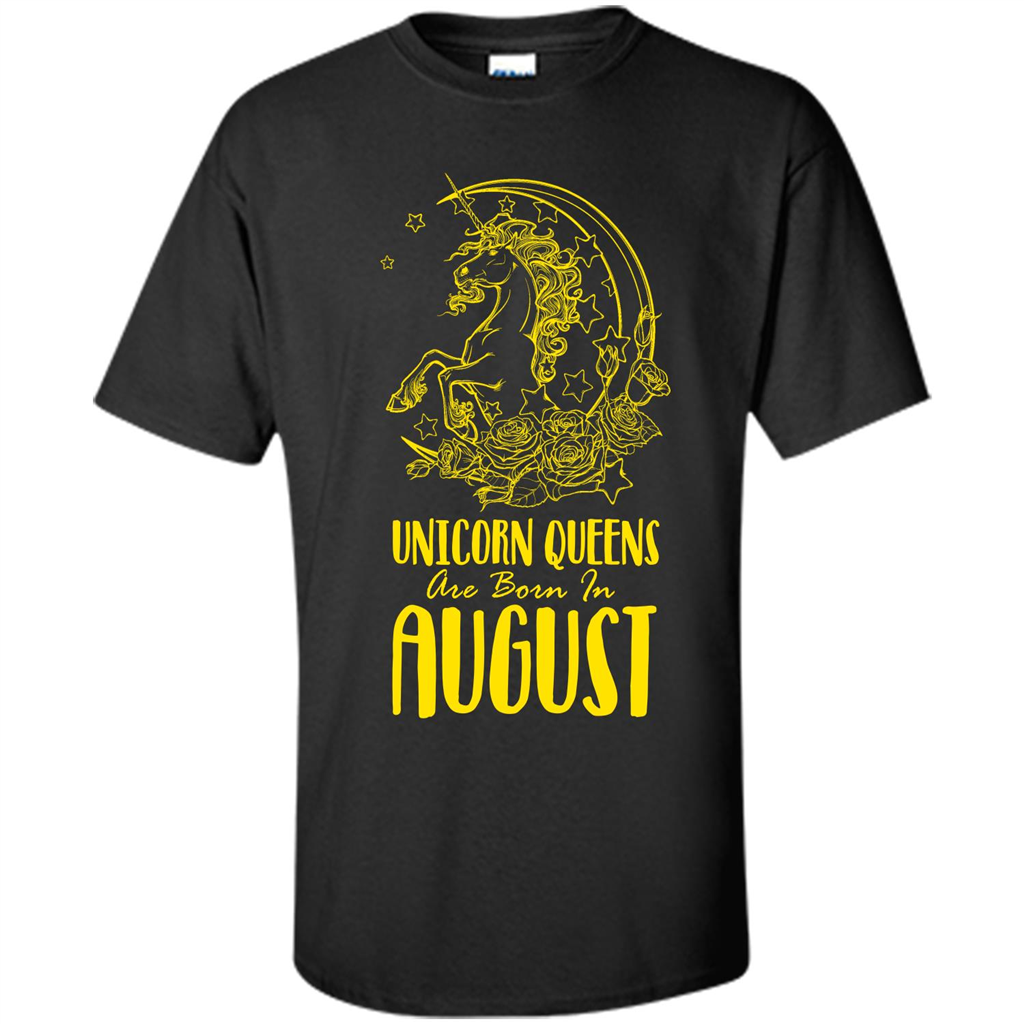 Augus Unicorn T-shirt Unicorn Queens Are Born In August Black
