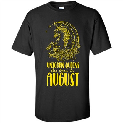 Augus Unicorn T-shirt Unicorn Queens Are Born In August Black