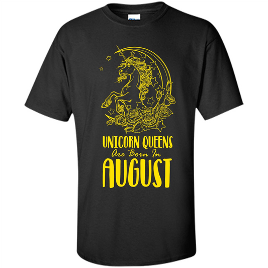 Augus Unicorn T-shirt Unicorn Queens Are Born In August Black