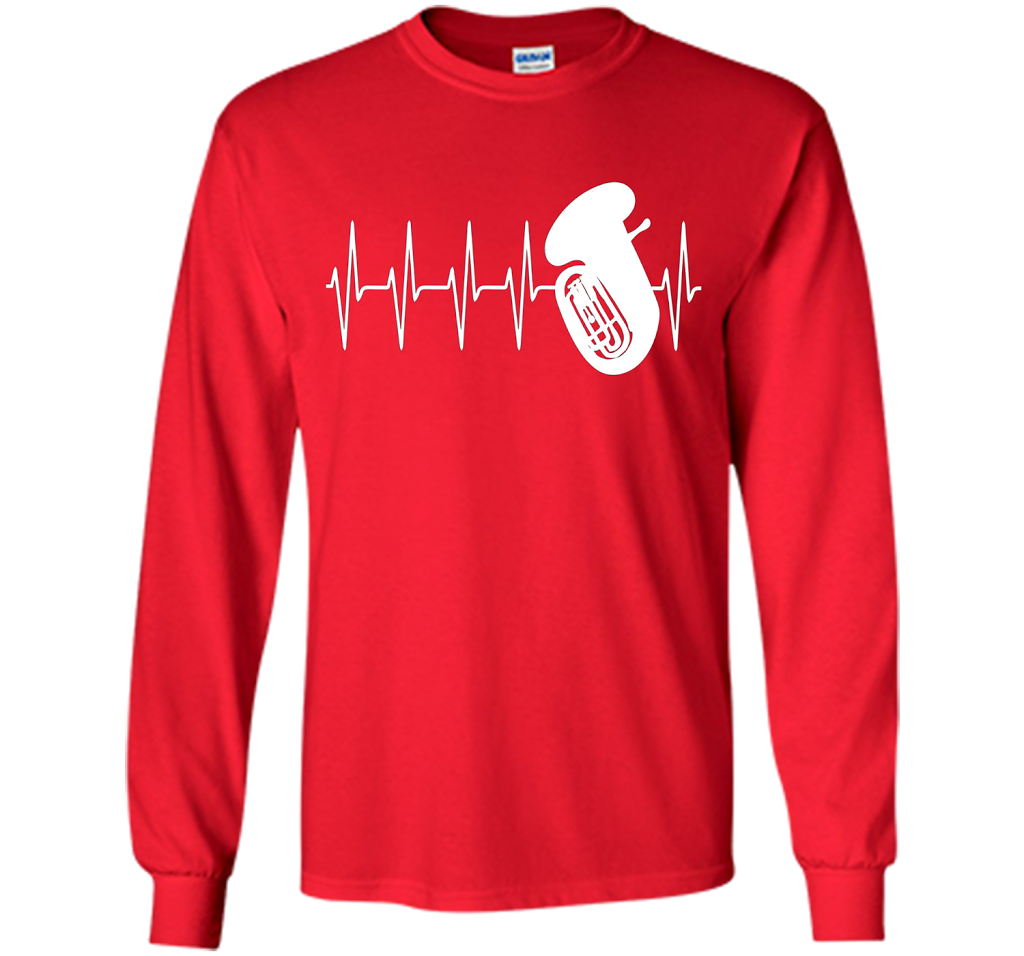 Sousaphone T-shirt Heartbeat Tube Sousaphone Red