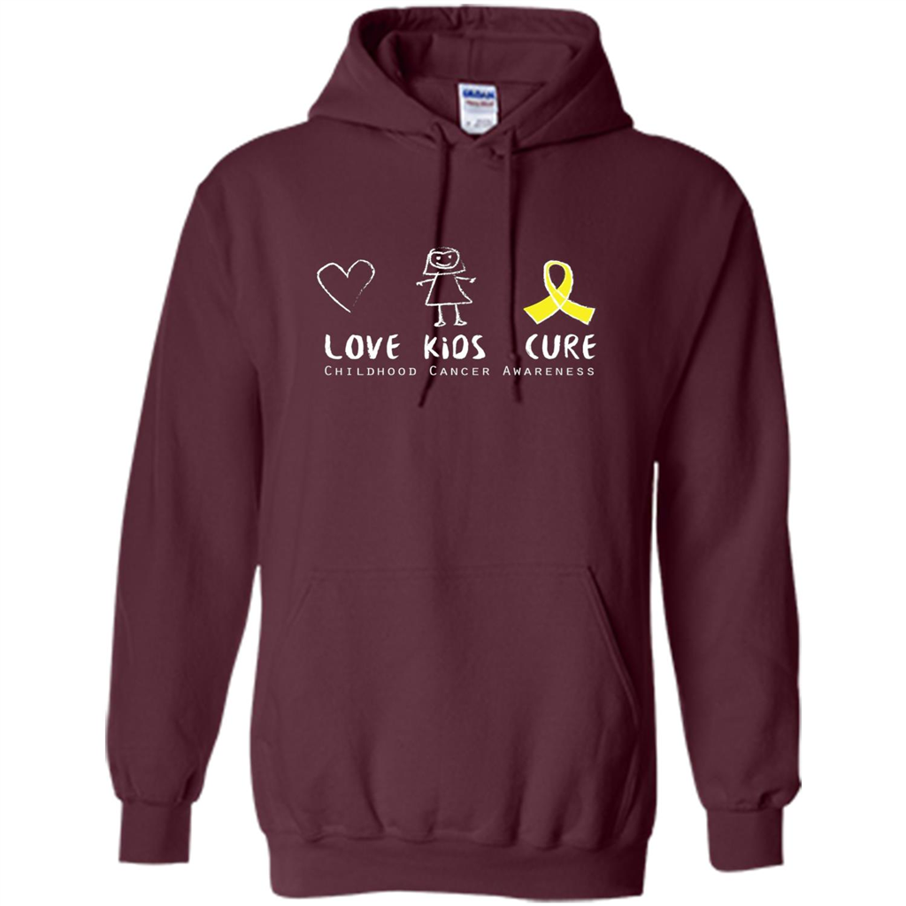 Love Kids Cure Childhood Cancer Awareness T-shirt Maroon