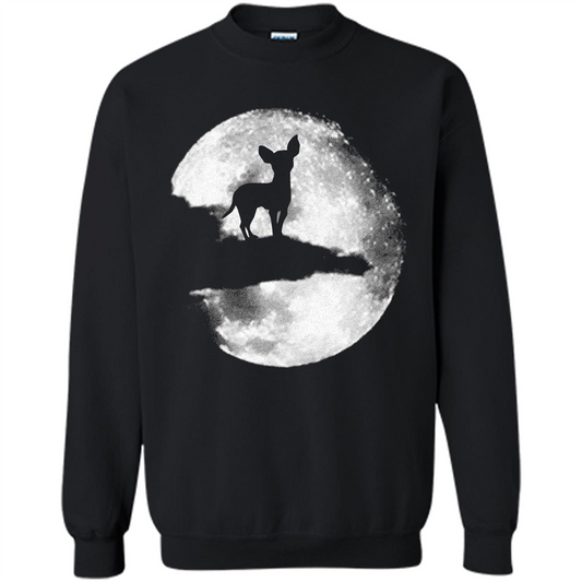 Chihuahua And Moon Halloween T-Shirt Orange
