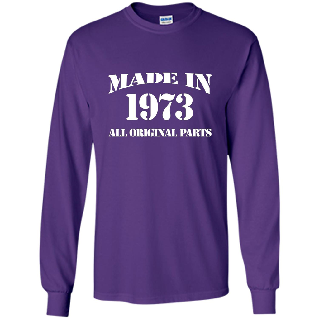 Birthday Gift T-shirt Made In 1973 All Original Parts T-shirt Purple