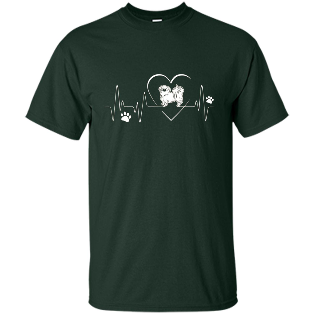 Pekehund T-shirt Pekehund Heart Beat T-shirt Forest Green