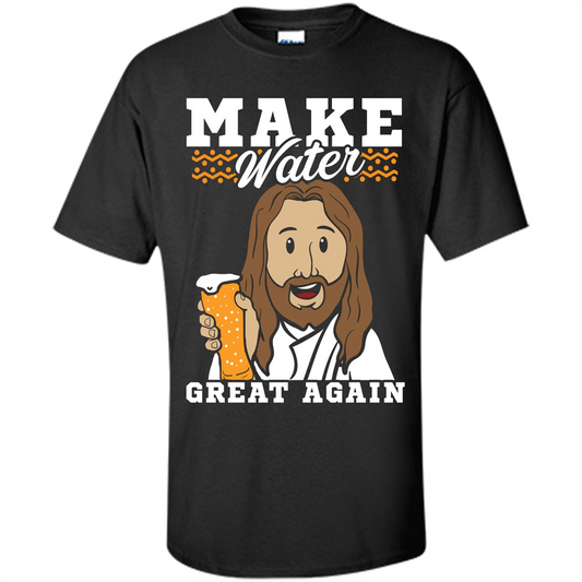Beer T-shirt Make Water Great Again Black
