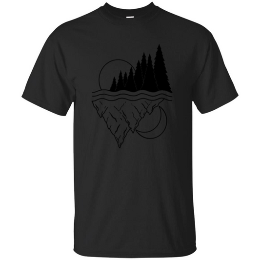 Nature Merged Moon And Sun T-shirt Black