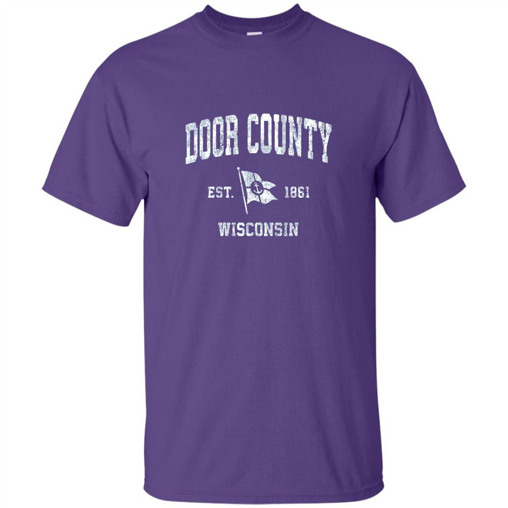 Door County Wisconsin WI Est 1861 T-shirt Purple
