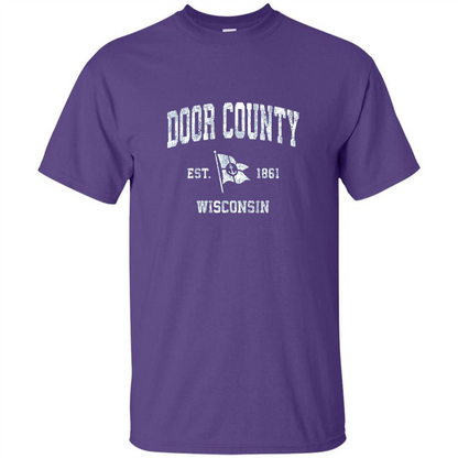 Door County Wisconsin WI Est 1861 T-shirt Purple