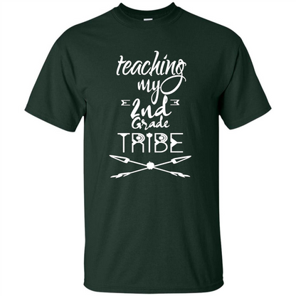Back To School T-shirt Teaching My Second Grade Tribe Forest Green