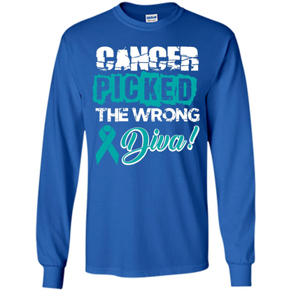 Cancer Awareness T-shirt Cancer Picked The Wrong Diva T-shirt Royal