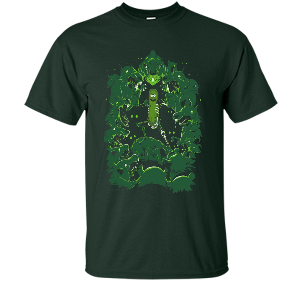 Pickle Rick Vs The Rats T-shirt Forest Green