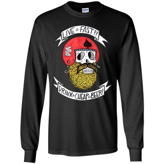 Live Fast Drink Cheap Beer T-Shirt Black