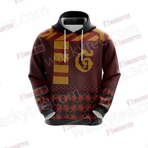 Harry Potter - Gryffindor House Xmas Style Unisex 3D Hoodie