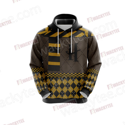 Harry Potter - Hufflepuff House Xmas Style Unisex 3D Hoodie