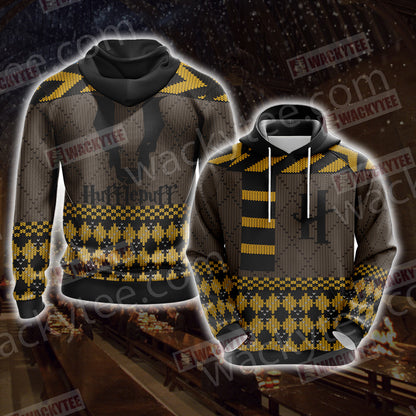 Harry Potter - Hufflepuff House Xmas Style Unisex 3D Hoodie