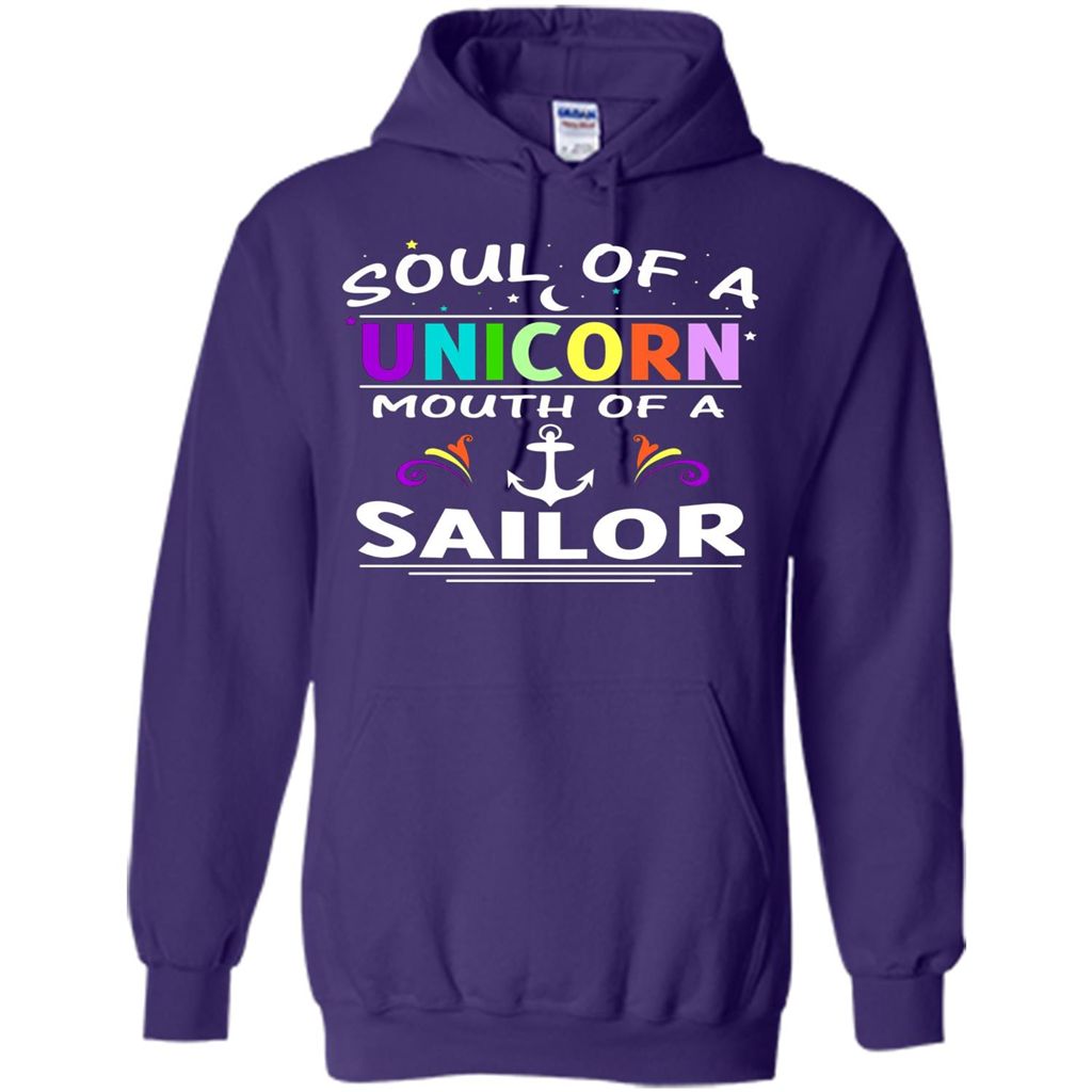 Unicorn Sailor T-shirt Soul Of A Unicorn Mouth Of A Sailor T-shirt Purple