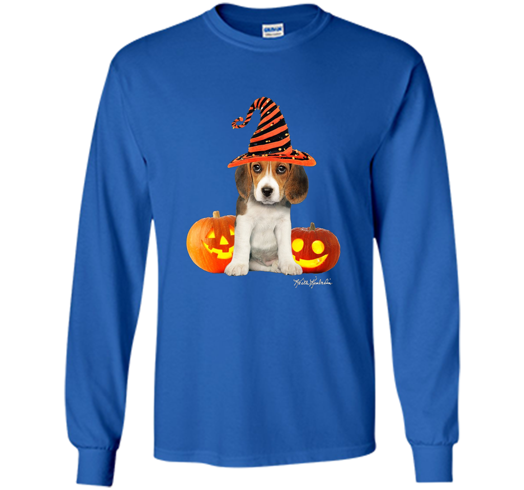 Cute Halloween Beagle Puppy Pumpkins T-shirt Royal