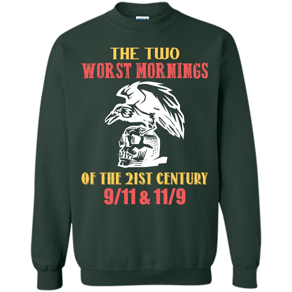 The Two Worst Mornings Of The 21st Century 9-11 and 11-9 T-shirt Forest Green