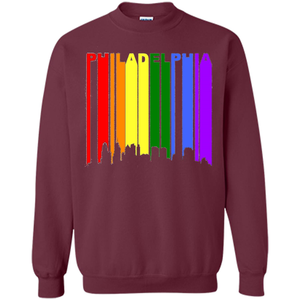 Philadelphia PA Downtown Rainbow LGBT Gay Pride T-shirt Maroon