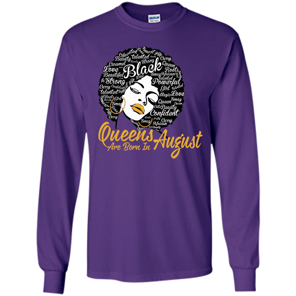 Queen Are Born In August T-shirt Purple
