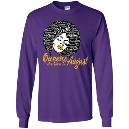 Queen Are Born In August T-shirt Purple