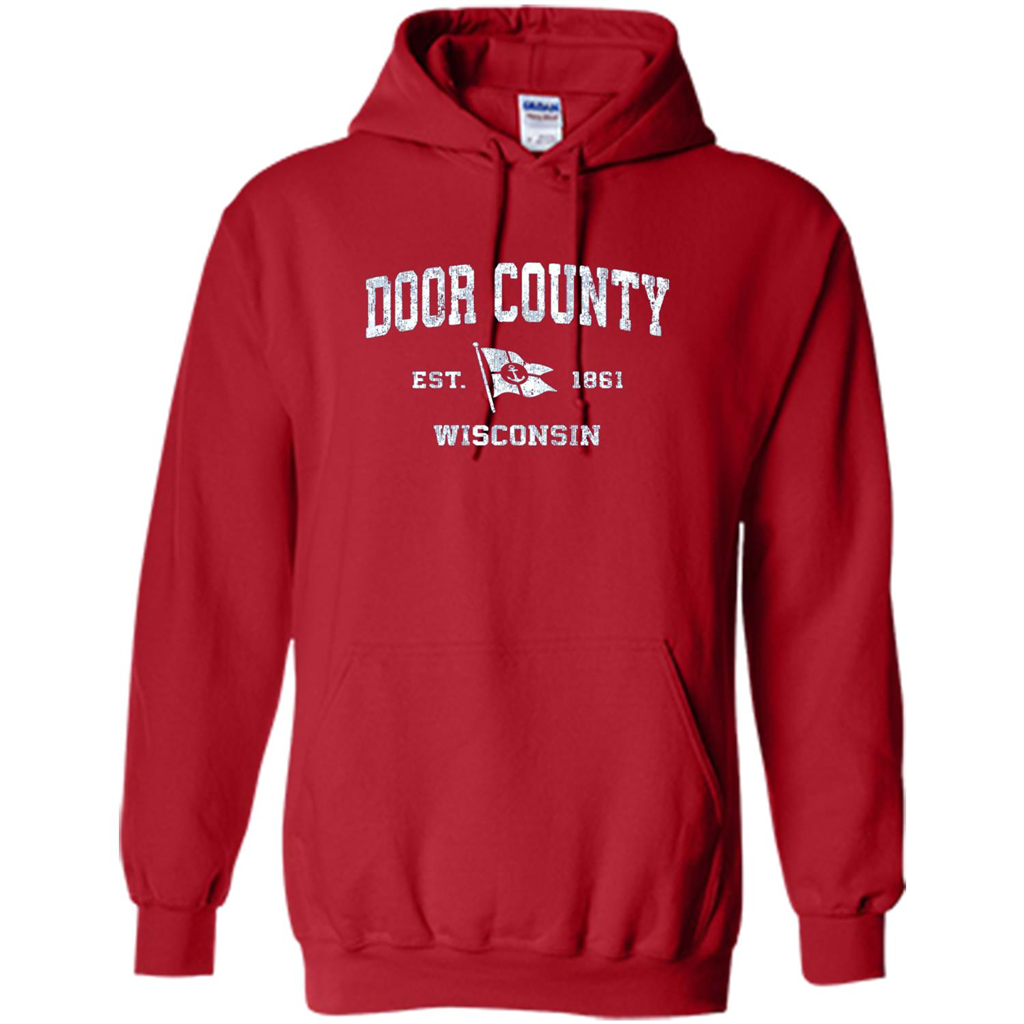 Door County Wisconsin WI Est 1861 T-shirt Red