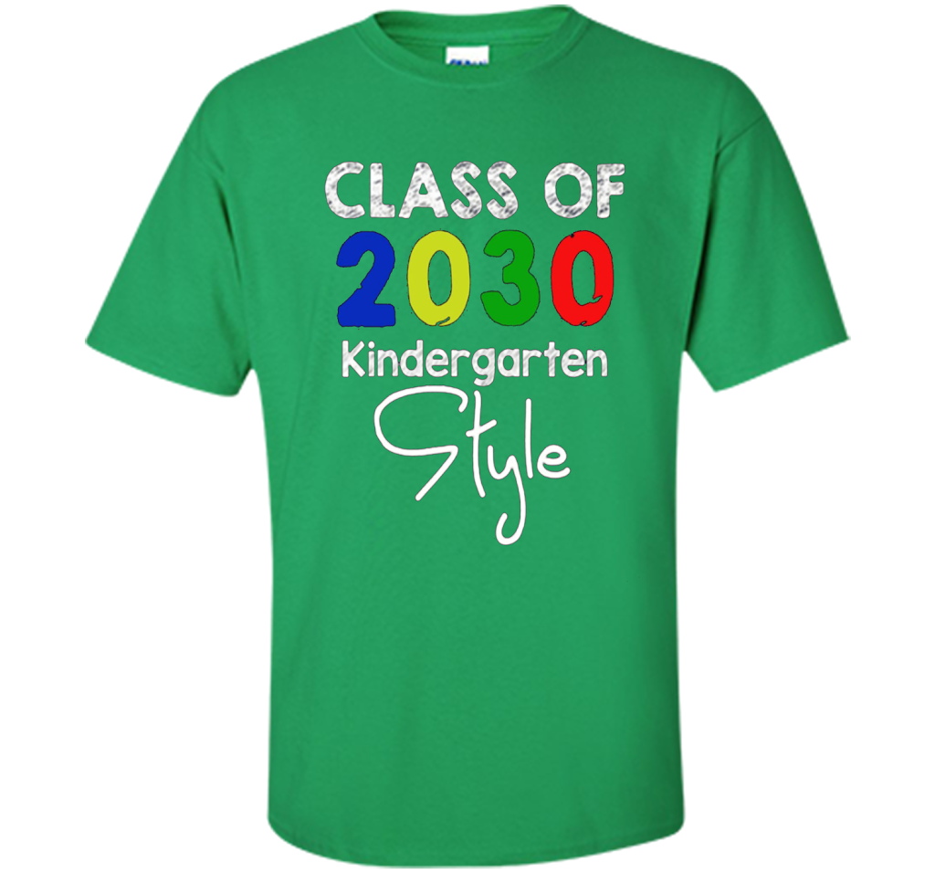 Kindergarten T-shirt Class Of 2030 Kindergarten Style T-shirt Irish Green