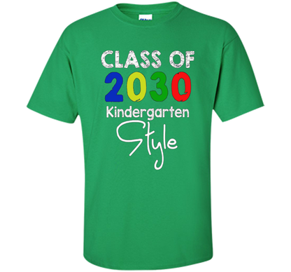 Kindergarten T-shirt Class Of 2030 Kindergarten Style T-shirt Irish Green