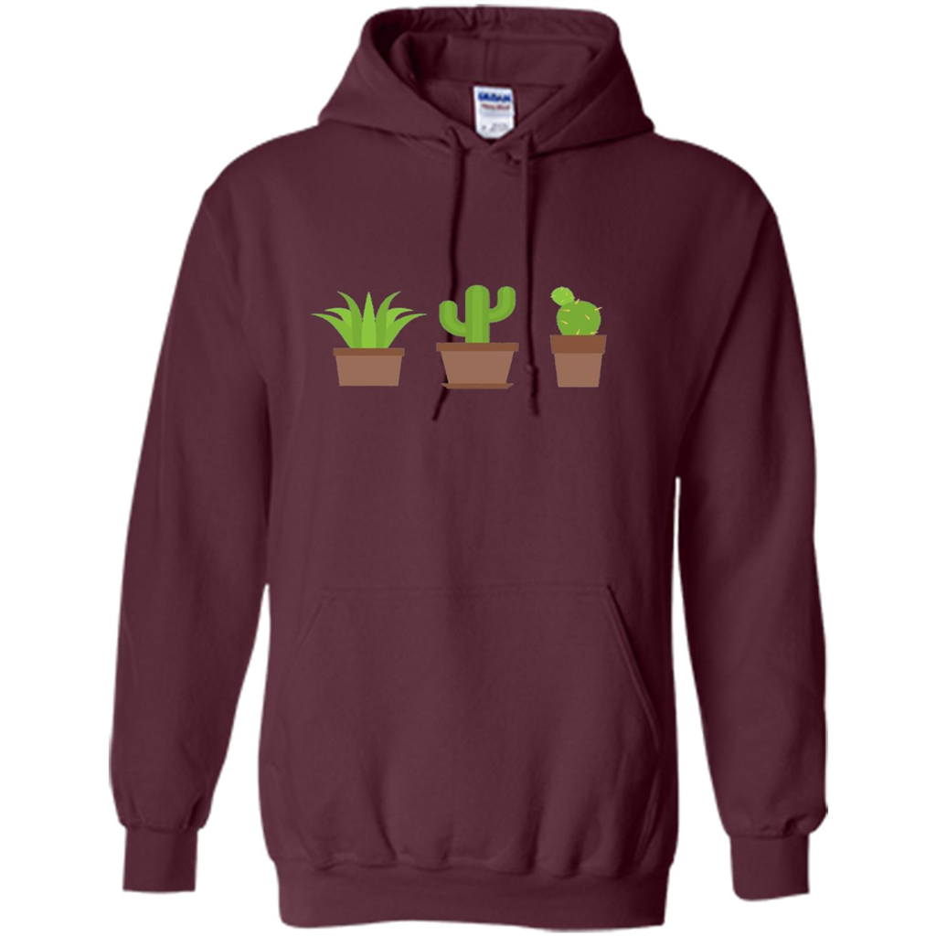 Cactus Plant Pot Succulent T-shirt Maroon