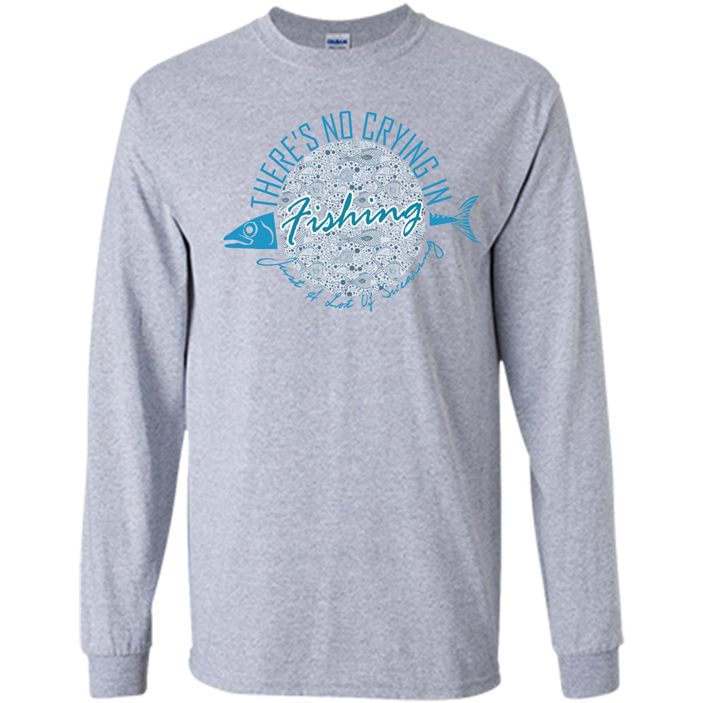 Fishing T-shirt No Crying Fishing Sport Grey