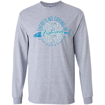Fishing T-shirt No Crying Fishing Sport Grey