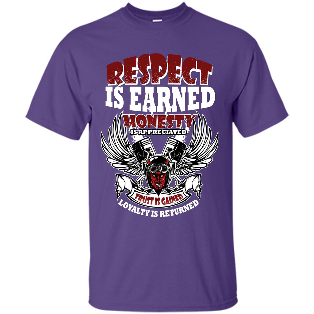Motor T-shirt Trust Is Gained Loyalty Is Returned Purple