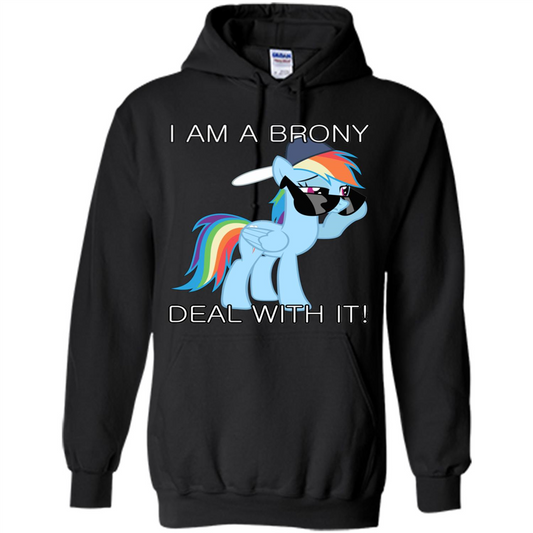 I Am A Brony Deal With It Rainbow Dash Brony T-shirt Black