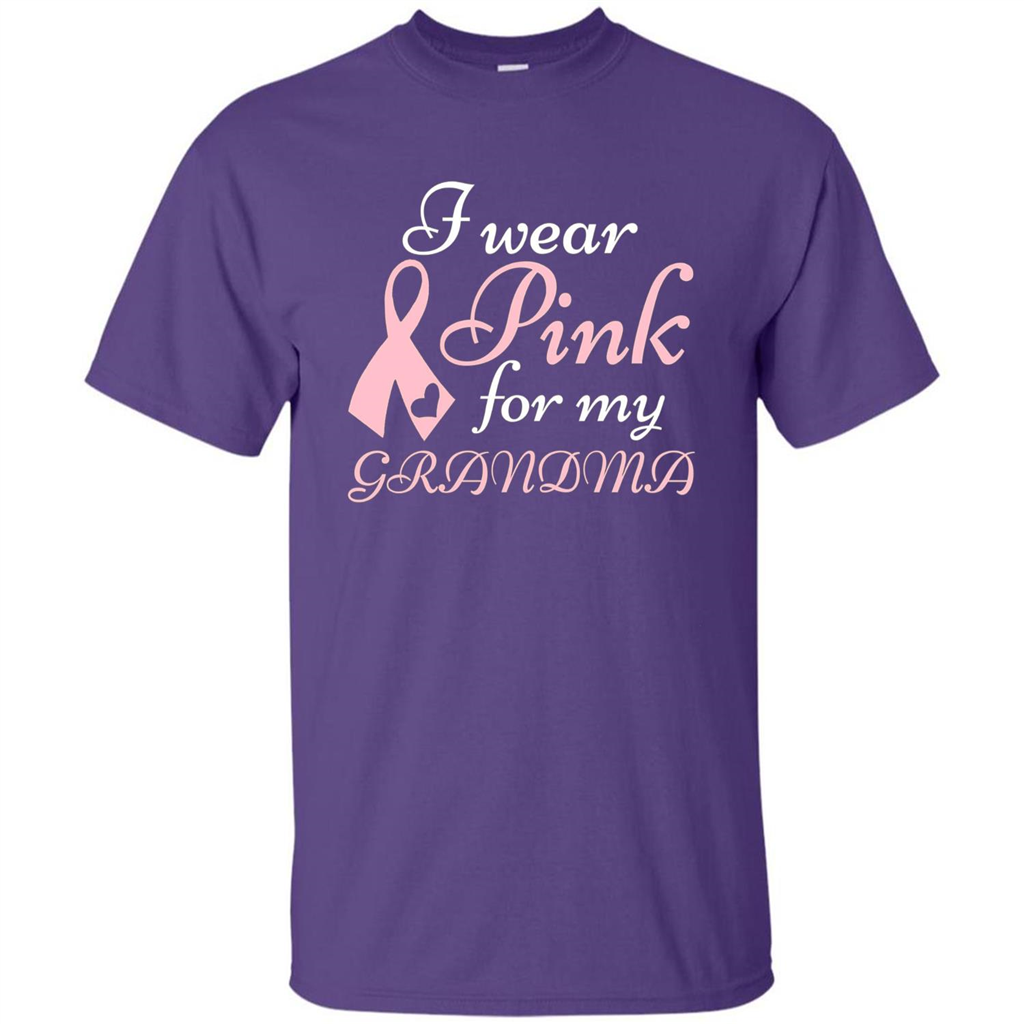Breast Cancer T-Shirt I Wear Pink For My Grandma Purple
