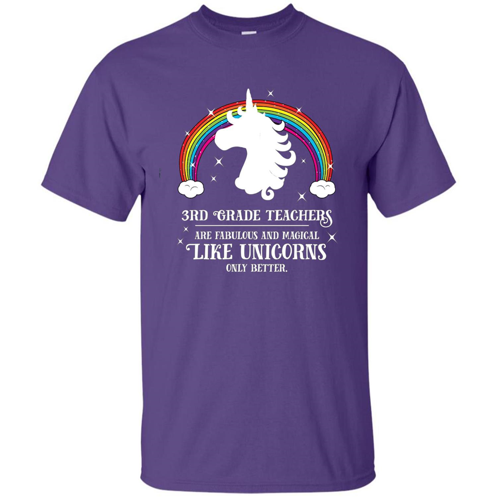 Third Grade T-shirt 3rd Grade Teachers Fabulous Unicorn T-shirt Purple